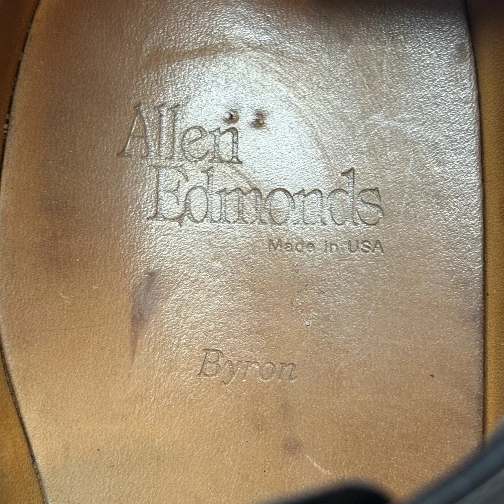 Allen Edmonds Byron Dress Shoes Men's US 11 3E Wide Black Leather Oxford Cap Toe